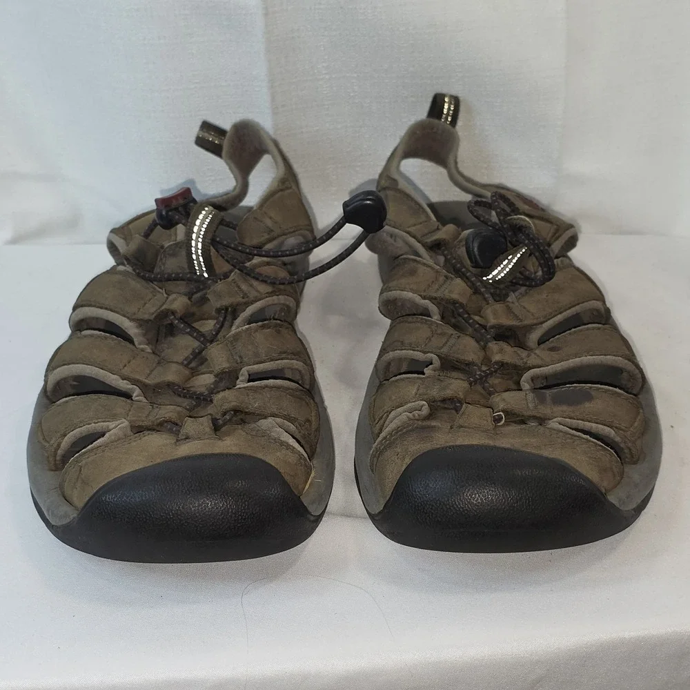 KEEN Men's Hiking Sandal US‎ 9.5 EU 42.5 Brown Leather Waterproof Cap Toe Trail